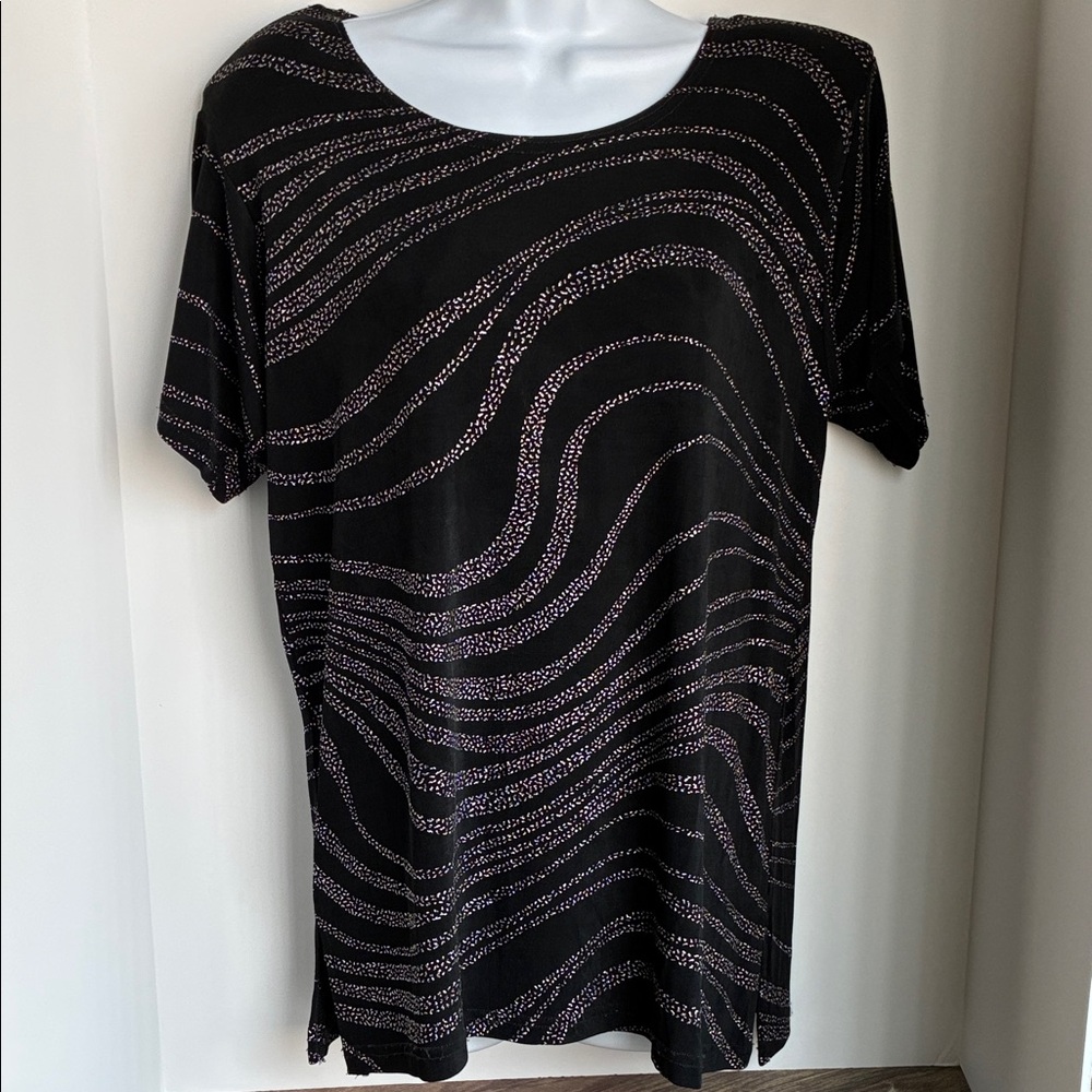 Elegant Black Women's Tunic with bling